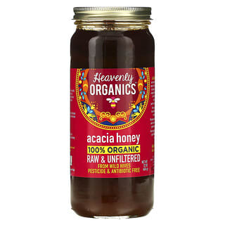 Heavenly Organics, 100% Organic Acacia Honey, Raw & Unfiltered, 22 oz (624 g)