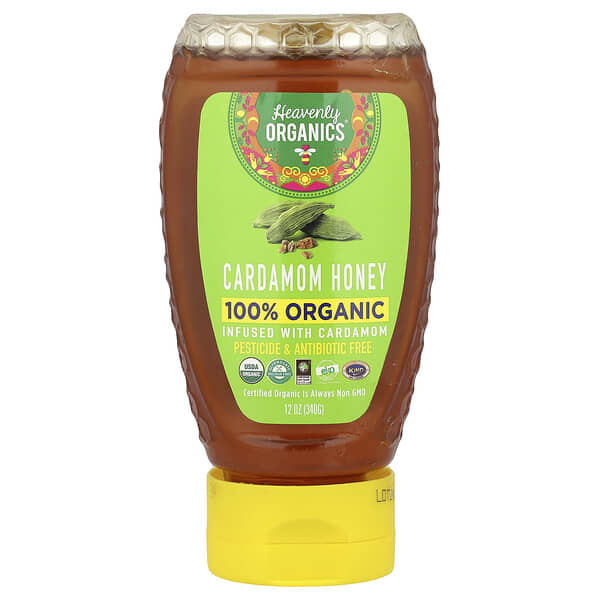 Heavenly Organics, 100% 유기농 카르다몸 꿀, 340g(12oz)