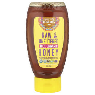 Heavenly Organics, 100% Organic Raw & Unfiltered Honey, 100% biologischer roher und ungefilterter Honig, 454 g (16 oz.)