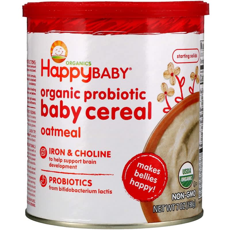 Happy baby organic probiotic baby cereal with sales choline oatmeal