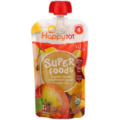 Happy Family Organics, HappyTot® SUPER FOODS，4 段，有机苹果/油胡桃果泥 + 超级奇亚籽，4.22 盎司（120 克）