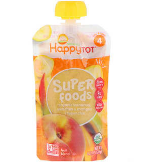 Happy Family Organics, HappyTot, SuperFoods, Bananas, Pêssegos e Mangas + Super Chia, 120 g (4,22 oz)