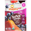 Happy Tot, Super Foods, Étape 4, Poires, betteraves et myrtilles biologiques biologiques + Super chia, Paquet de 4, 120 g chacun