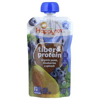 Happy Family Organics, Happy Tot®, Fiber och protein, För 2+ år, Ekologiska päron, blåbär och spenat, 113 g