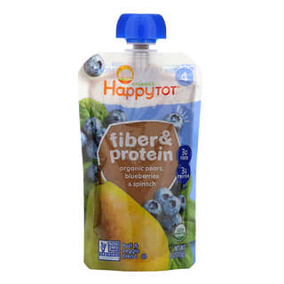 Happy Family Organics, Happytot, Fibra e Proteína, Peras Orgânicas, Mirtilos e Espinafre, 113 g (4 oz)