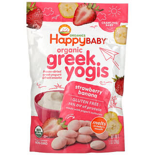 Happy Family Organics, happyyogis，希臘優酪乳，草莓香蕉，1盎司（28克）