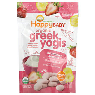 Happy Family Organics, Organic Greek Yogis, Strawberry Banana, Griechischer Bio-Joghurt, Erdbeere-Banane, 28 g (1 oz.)
