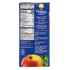 Happy Family Organics, Happy Kid（ハッピーキッズ）、オーガニックリンゴ、ケール、ブルーベリー、4袋、各90g（3.17オンス）