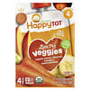 "Обожаю свои овощи" из серии "Счастливый карапуз", органическая фруктово-овощная смесь c морковью, бананом, манго и бататом, 4 пакета по 4,22 унции (120 г)