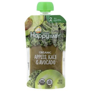 Happy Family Organics, Happy Baby, Bio detská výživa, 6+ mesiacov, jablká, kel a avokádo, 113 g