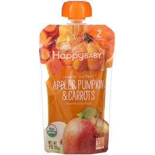 Happy Family Organics, Happy Baby, Organic Baby Food, 6+ Months, Apples, Pumpkin & Carrots, 4 oz (113 g)