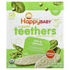 Happy Family Organics, Happy Baby®, 유기농 티더, 부드러운 치아 발육 웨이퍼, 앉을 수 있는 아기용, 완두콩 & 시금치, 12팩, 각 4g(0.14oz)