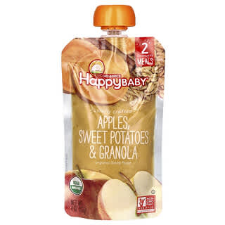 Happy Family Organics, Happy Baby, Aliments biologiques pour bébés, Étape 2, Pommes, patates douces et granola, 113 g
