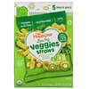 Organics Happy Tot, Love My Veggies, Chickpea Straws Snack Bags, Organic Cheddar & Spinach, 5 Bags, 0.25 oz (7 g) Each