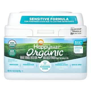 Happy Family Organics, Happy Baby, Formule biologique pour nourrissons enrichie en fer, 0-12 mois, 595 g