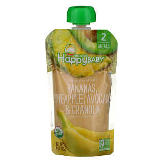 Happy Family Organics, 有机婴儿食品，2 段，6 个月以上，香蕉、菠萝、鳄梨和格兰诺拉麦片，4 盎司（113 克） 