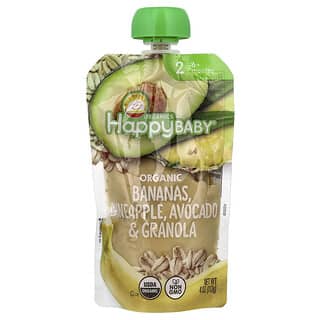 Happy Family Organics, Happy Baby®, Organic Baby Food, 6+ Months, Bananas, Pineapple, Avocado & Granola, 4 oz (113 g)