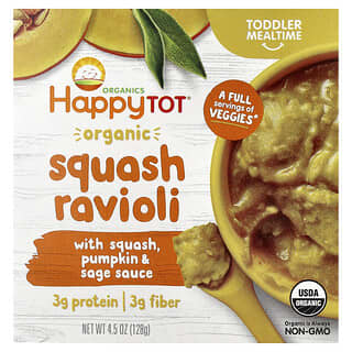 Happy Family Organics, Happy Tot, Organic  Squash Ravioli, 12+ Months, 4.5 oz (128 g)