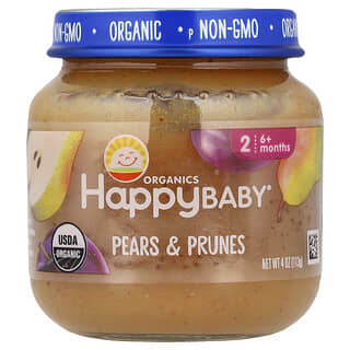 Happy Family Organics, Happy Baby®, Peras e Ameixas, Acima de 6 Meses, 113 g (4 oz)