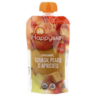 Happy Family Organics, Happy Baby®, 6 + Months,  Squash, Pears & Apricots, 4 oz (113 g)