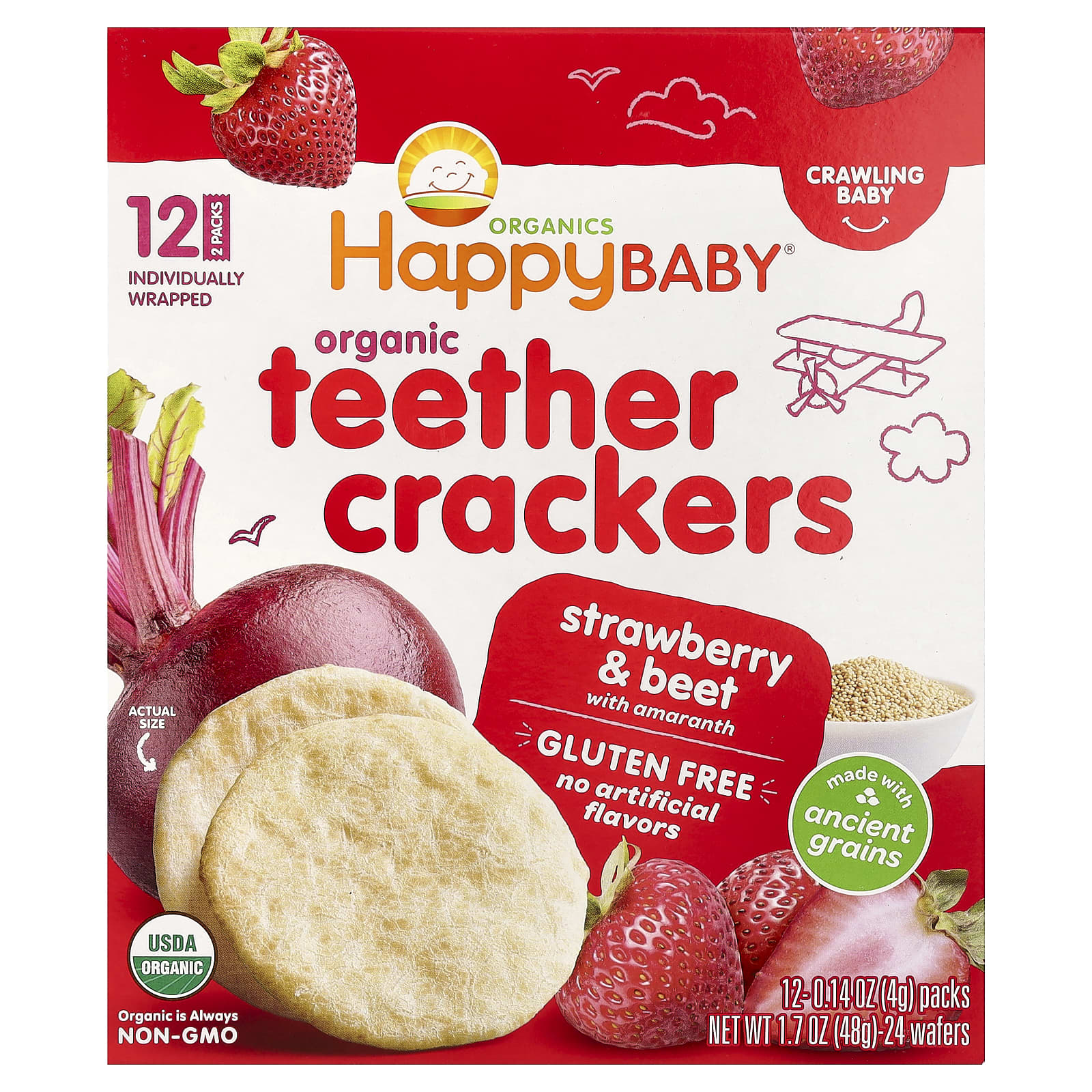 Happy Baby（ハッピーベビー）、オーガニック歯固めクラッカー