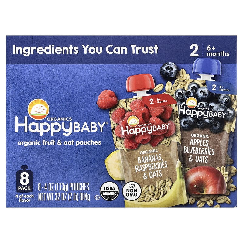 Happy Baby®, Organic Fruit Oat, 6+ Months, Variety Pack, Pack, oz  (113 g) Each