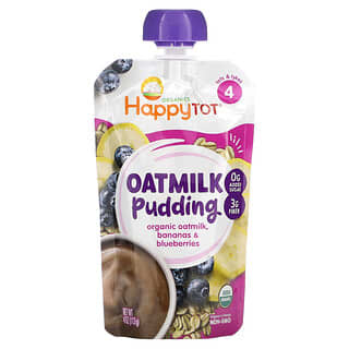 Happy Family Organics, Happy Tot, Pouding au lait d'avoine, Étape 4, Lait d'avoine biologique, Bananes et myrtilles, 113 g