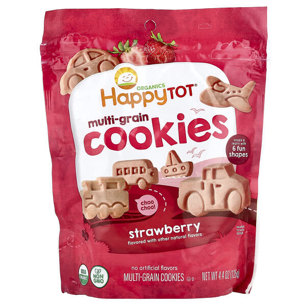 Happy Family Organics, 잡곡 쿠키, 2년근, 딸기, 125g(4.4oz)