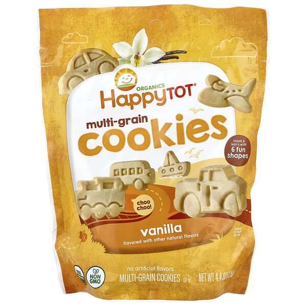 Happy Family Organics, Happy Tot®, 종합곡물 쿠키, 만 2세 이상, 바닐라 맛, 125g(4.4oz)