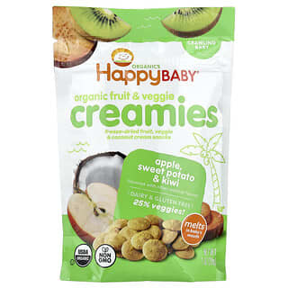 Happy Family Organics, Cremosos de Frutas e Vegetais Orgânicos, Bebê engatinha, Maçã, Batata-Doce e Kiwi, 28 g (1 oz)