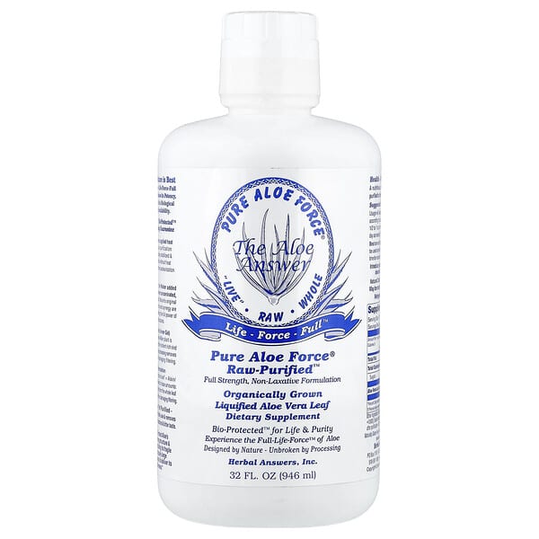 Herbal Answers, Pure Aloe Force®, Raw-Purified™, 946ml(32fl oz)