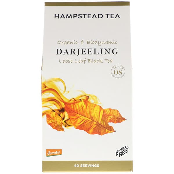 Hampstead Tea, Organic & Biodynamic, Loose Leaf Black Tea, Darjeeling, 3.53 oz (100 g) (已停产商品) 