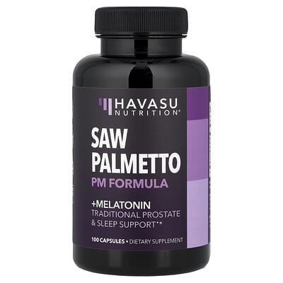 Havasu Nutrition, Saw Palmetto PM Formula + Melatonin, 100 Capsules
