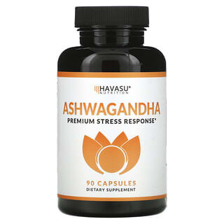 Havasu Nutrition, アシュワガンダ、ストレスリアクションをサポートする高品質成分、90粒