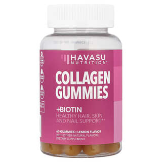Havasu Nutrition, Gomitas con colágeno y biotina, Limón, 60 gomitas