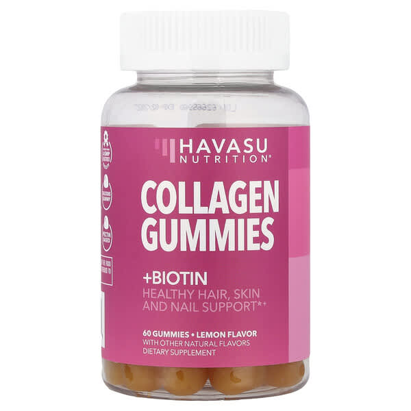 Havasu Nutrition, Collagen Gummies + Biotin, Lemon, 60 Gummies — product photo 1