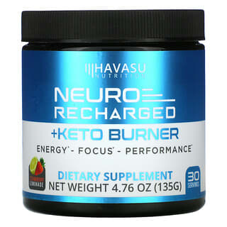 Havasu Nutrition, Neuro Recharged + Keto Burner, Strawberry Lemonade, 4.76 oz (135 g)