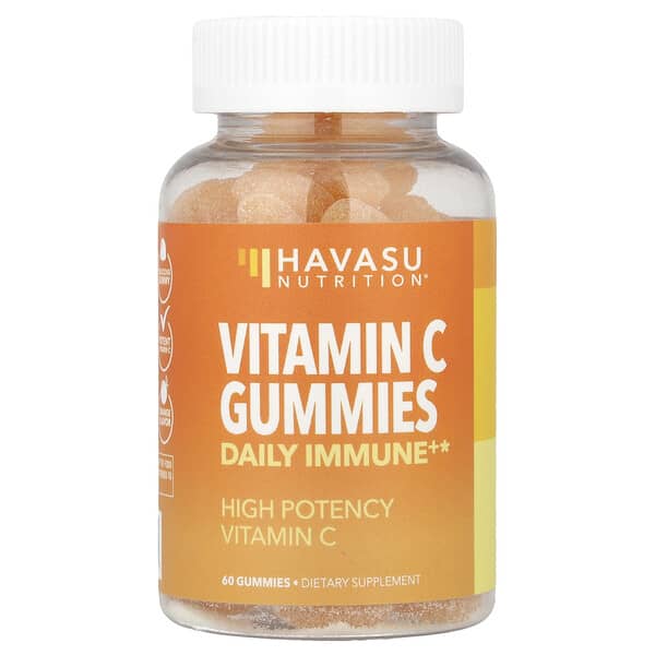 Havasu Nutrition Vitamin C Gummies, Daily Immune+, Orange, 60 Gummies