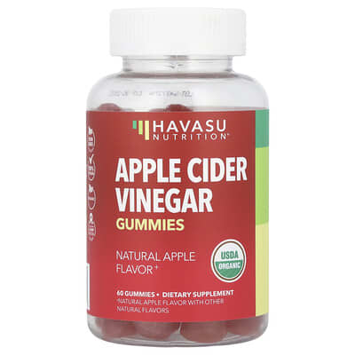 Havasu Nutrition, Apple Cider Vinegar Gummies, Natural Apple Flavor, 500 mg, 60 Gummies