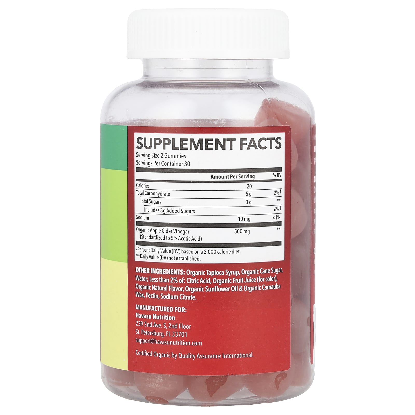 Havasu Nutrition, Apple Cider Vinegar Gummies, Natural Apple, 60 Gummies