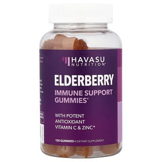 Havasu Nutrition, Saúco, Gomitas de refuerzo inmunitario, 120 gomitas