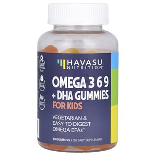 Havasu Nutrition, Gomitas con omega 3, 6 y 9 DHA para niños, 60 gomitas