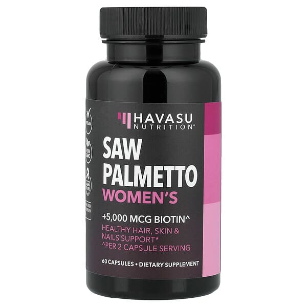 Havasu Nutrition, Women's Saw Palmetto + Biotin, 60 Capsules — product photo 1