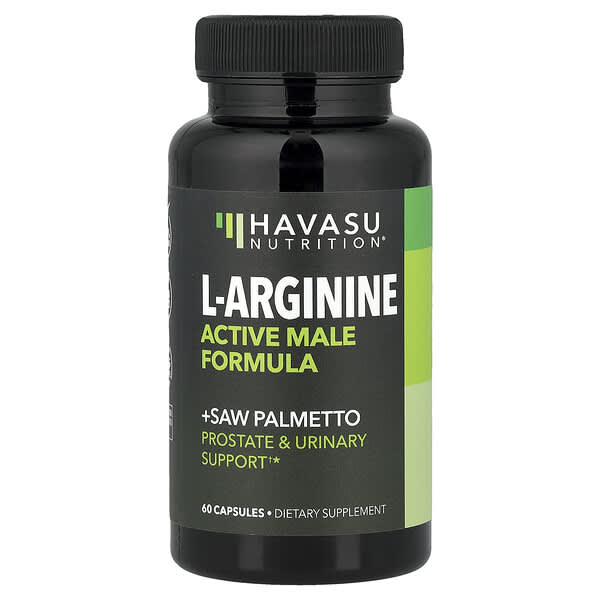 Havasu Nutrition, L-精氨酸，活力男性配方 + 鋸棕櫚，60 粒膠囊