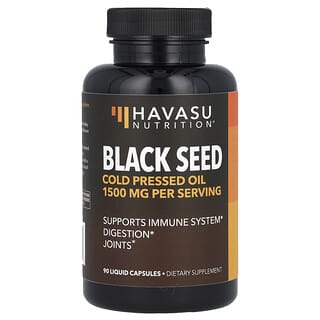 Havasu Nutrition, Black Seed, Cold Pressed Oil, Schwarzkümmel, kalt gepresstes Öl, 1.500 mg, 90 Flüssigkapseln (500 mg pro Kapsel)