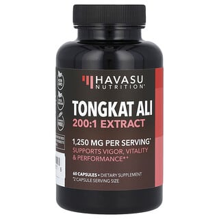 Havasu Nutrition, Tongkat ali, 1250 mg, 60 cápsulas (625 mg por cápsula)