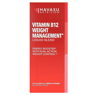 Havasu Nutrition, Mélange liquide de contrôle du poids à la vitamine B12, Baies, 225 ml