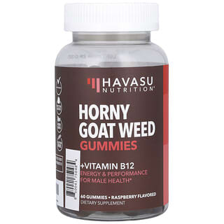 Havasu Nutrition, Horny Goat Weed Gummies, Horny Goat Weed Gummies, Himbeere, 60 Fruchtgummis