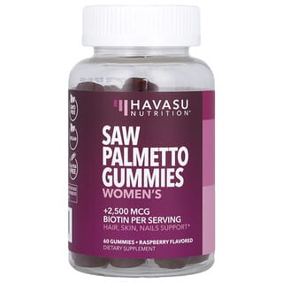Havasu Nutrition, Women's, Saw Palmetto Gummies, Raspberry, 60 Gummies