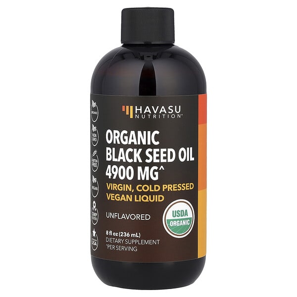 Organic Black Seed Oil, Unflavored, 8 fl oz (236 ml)